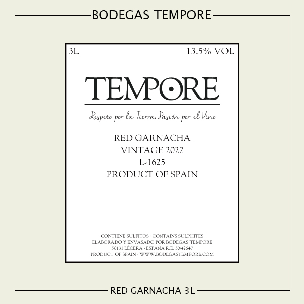 Tempore Red Garnacha 3L
